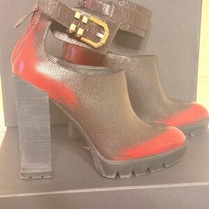 Kenneth Cole Reaction Red and Brown Heeled Boots